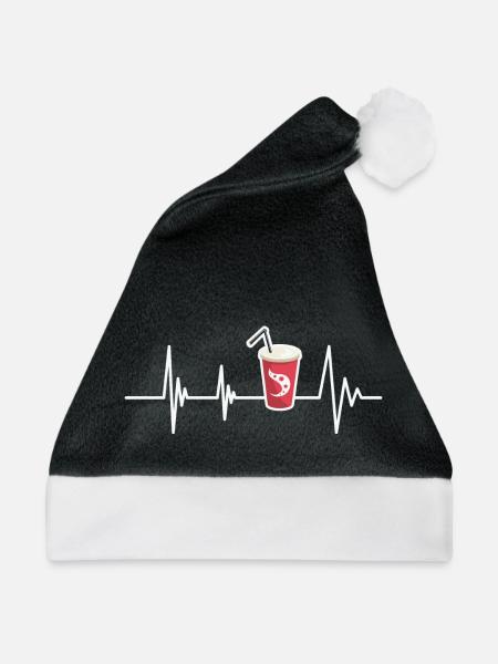 Herzlinie und Soda - Weihnachtsmütze - Schwarz/Weiß - Vorne