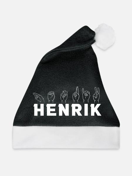 Gebärdensprache Henrik - Weihnachtsmütze - Schwarz/Weiß - Vorne