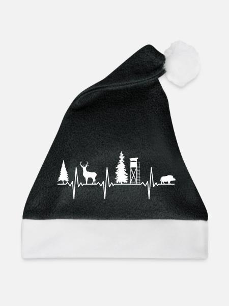 Jäger Herzschlag - Weihnachtsmütze - Schwarz/Weiß