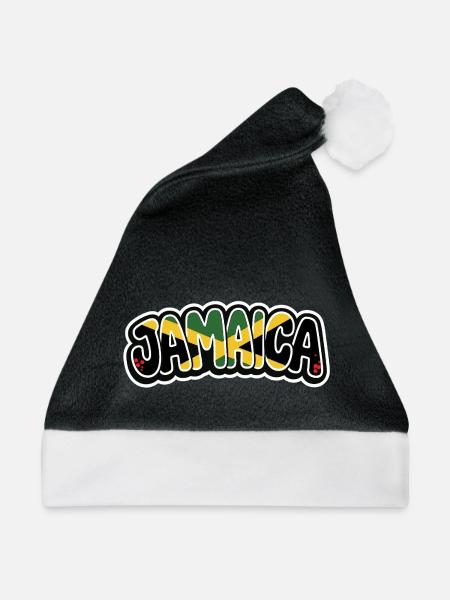 JAMAICA Graffiti - Weihnachtsmütze - Schwarz/Weiß - Vorne
