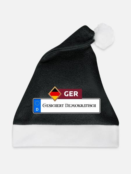 Gesichert Demokratisch 2.0 | Geschenkidee - Weihnachtsmütze - Schwarz/Weiß - Vorne