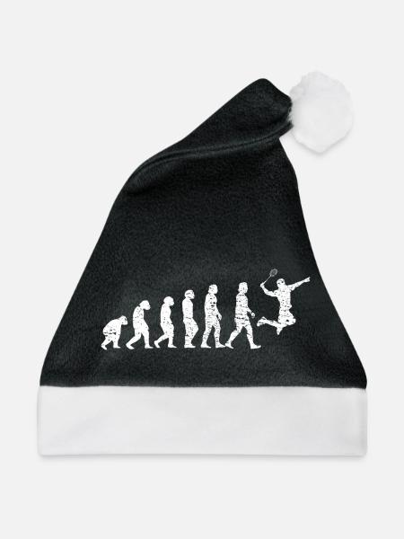 Federballfan Badminton Badmintonspieler Federball - Weihnachtsmütze - Schwarz/Weiß - Vorne