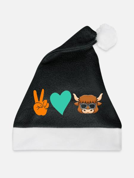 Büffel Rind Ochsen - Weihnachtsmütze - Schwarz/Weiß