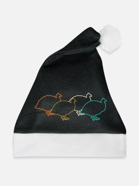 Hühner Hahn Perlhuhn - Weihnachtsmütze - Schwarz/Weiß