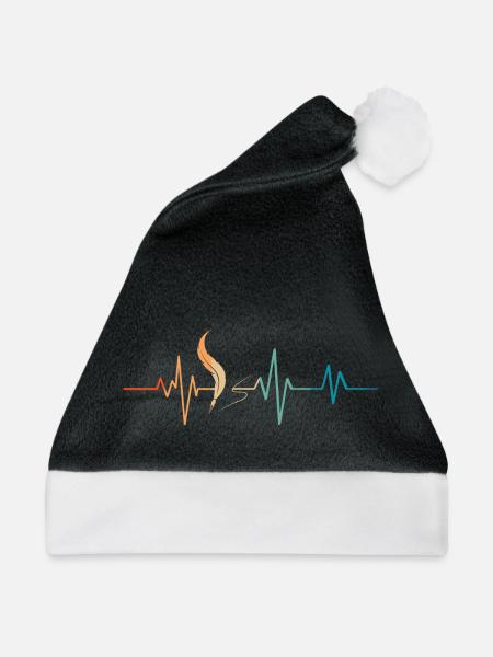 Retro Heartbeat Writer's Feather - Weihnachtsmütze - Schwarz/Weiß