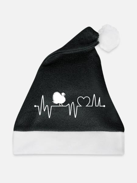 Truthahn - Weihnachtsmütze - Schwarz/Weiß - Vorne