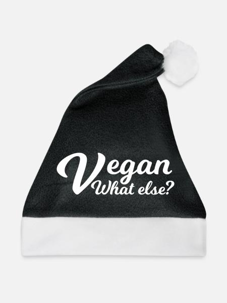 Vegan Veggie - Weihnachtsmütze - Schwarz/Weiß - Vorne