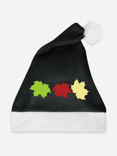 Herbstlaub - Weihnachtsmütze - Schwarz/Weiß