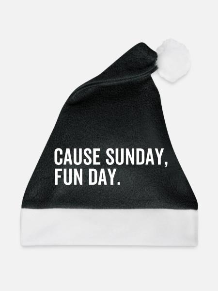 Ursache Sonntag Fun Day - Weihnachtsmütze - Schwarz/Weiß - Vorne