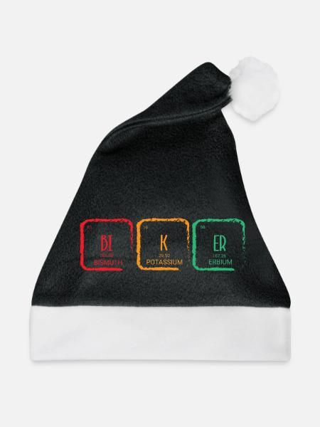 Periodensystem - Weihnachtsmütze - Schwarz/Weiß - Vorne