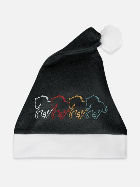 Reiten Pferd - Weihnachtsmütze - Schwarz/Weiß