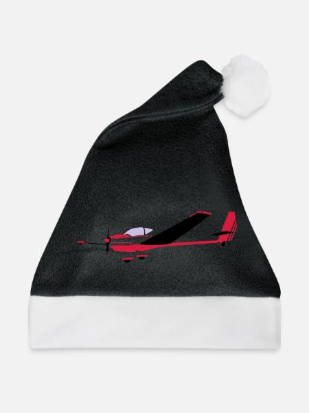 falke Motorsegler Mose TMG Flugzeug Pilot Flieger - Weihnachtsmütze - Schwarz/Weiß - Vorne