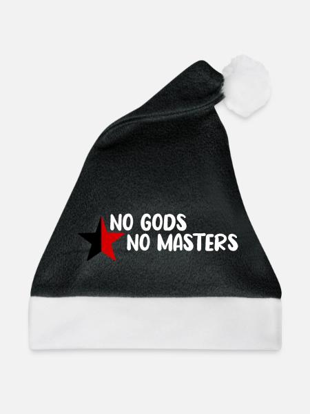 No Gods No Masters - Weihnachtsmütze - Schwarz/Weiß - Vorne