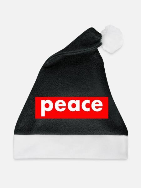 Peace - Weihnachtsmütze - Schwarz/Weiß