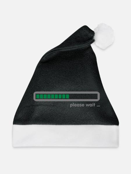 loading ... please wait (2c) - Weihnachtsmütze - Schwarz/Weiß
