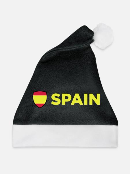 Nationalflagge von Spanien - Weihnachtsmütze - Schwarz/Weiß