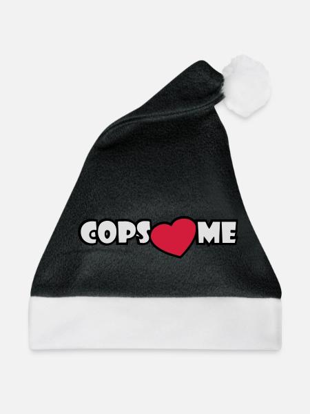 COPS LOVE ME - Weihnachtsmütze - Schwarz/Weiß