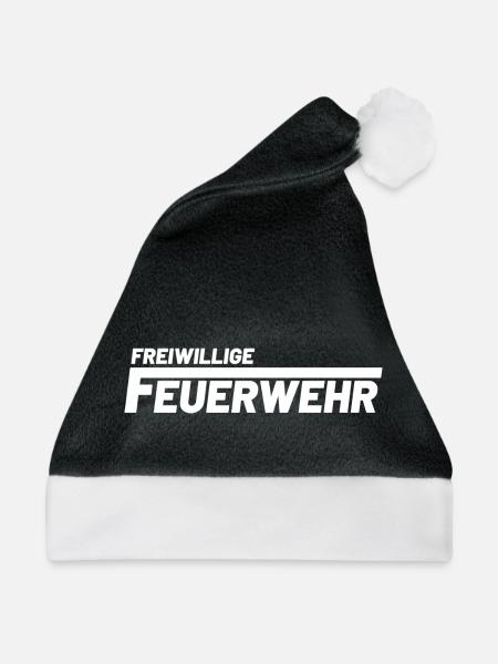 Freiwillige Feuerwehr - Weihnachtsmütze - Schwarz/Weiß - Vorne