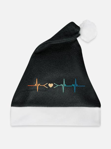 Heartbeat Coding Liebe - Weihnachtsmütze - Schwarz/Weiß