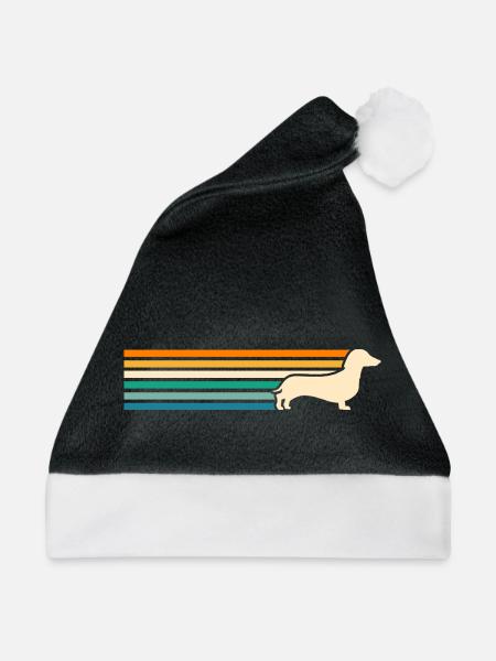Hund Dackel - Weihnachtsmütze - Schwarz/Weiß
