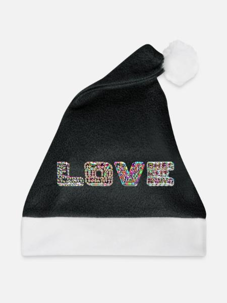 Love - Weihnachtsmütze - Schwarz/Weiß