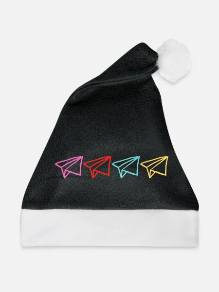 Mehrfarbiges Origami - Weihnachtsmütze - Schwarz/Weiß