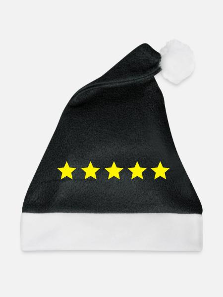 5 Sterne - Weihnachtsmütze - Schwarz/Weiß