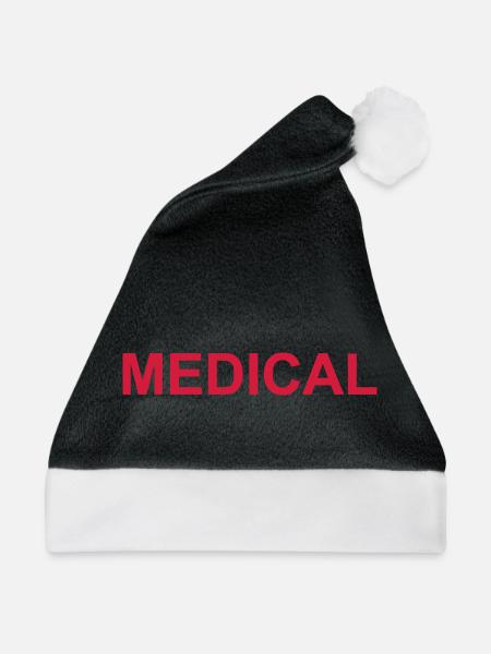 Medical Font Print - Weihnachtsmütze - Schwarz/Weiß