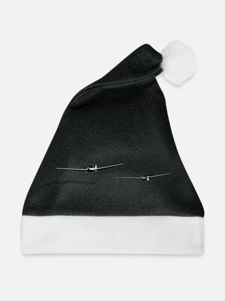 TMG Motorsegler Fschlepp Pilot Mose Segelflugzeug - Weihnachtsmütze - Schwarz/Weiß - Vorne
