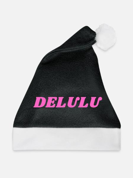 DELULU, Pink - Weihnachtsmütze - Schwarz/Weiß