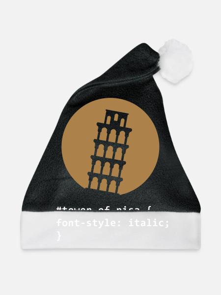 Der Turm von Pisa - Weihnachtsmütze - Schwarz/Weiß