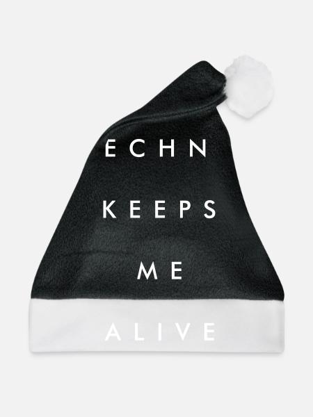 Techno hält mich am Leben - Weihnachtsmütze - Schwarz/Weiß