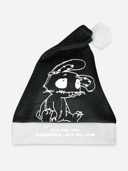 Sad Rabbit - it's not the beginning...it's the end - Weihnachtsmütze - Schwarz/Weiß - Vorne