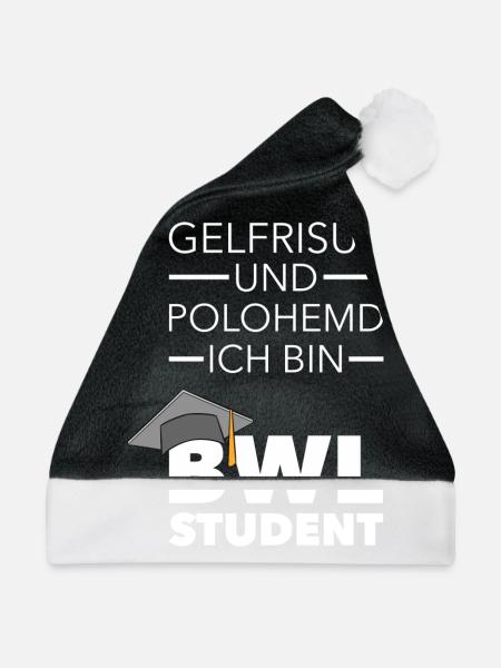 BWL Student Bachelor Geschenk - Weihnachtsmütze - Schwarz/Weiß - Vorne