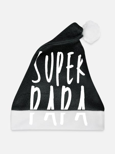 Super-Papa - Weihnachtsmütze - Schwarz/Weiß - Vorne