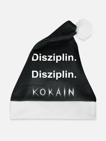 Disziplin Disziplin Kokain - Weihnachtsmütze - Schwarz/Weiß - Vorne
