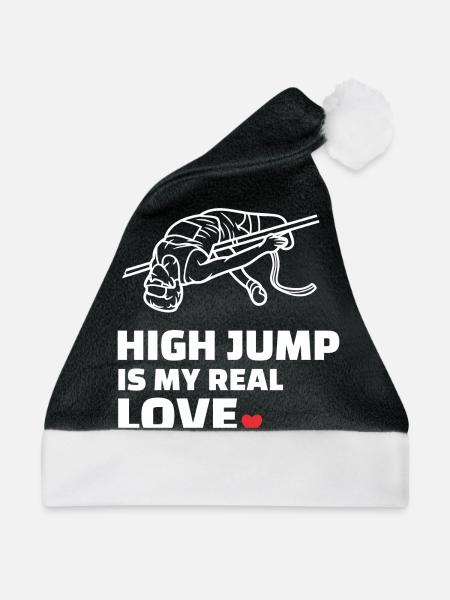 Ich Liebe Hochsprung - Weihnachtsmütze - Schwarz/Weiß - Vorne