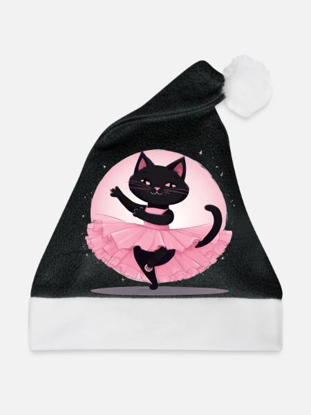 Kätzchen-Ballerina - Weihnachtsmütze - Schwarz/Weiß