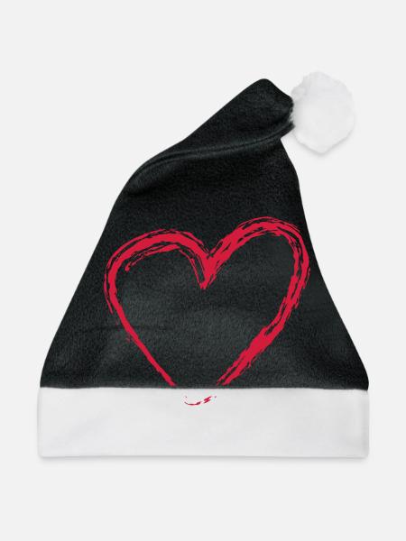 Herz Scratch Groß - Weihnachtsmütze - Schwarz/Weiß