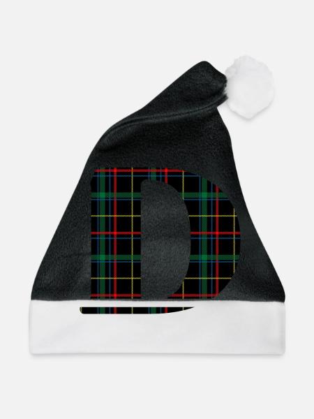 Schottisches Tartan-Monogramm - Weihnachtsmütze - Schwarz/Weiß