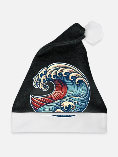 Welle - Weihnachtsmütze - Schwarz/Weiß - Vorne