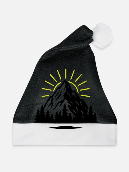 Berg Natur Sonne - Weihnachtsmütze - Schwarz/Weiß