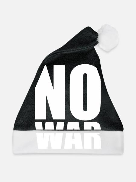 No war - Weihnachtsmütze - Schwarz/Weiß - Vorne