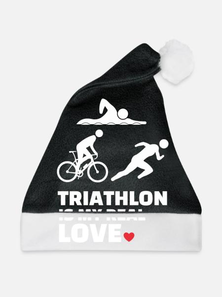 Ich Liebe Triathlon - Weihnachtsmütze - Schwarz/Weiß