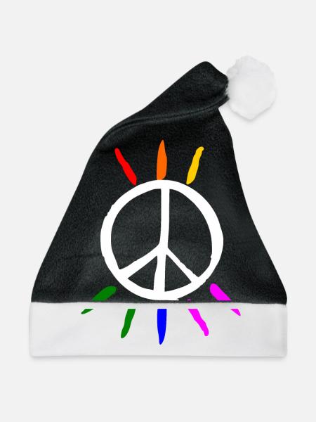 Peace - Weihnachtsmütze - Schwarz/Weiß