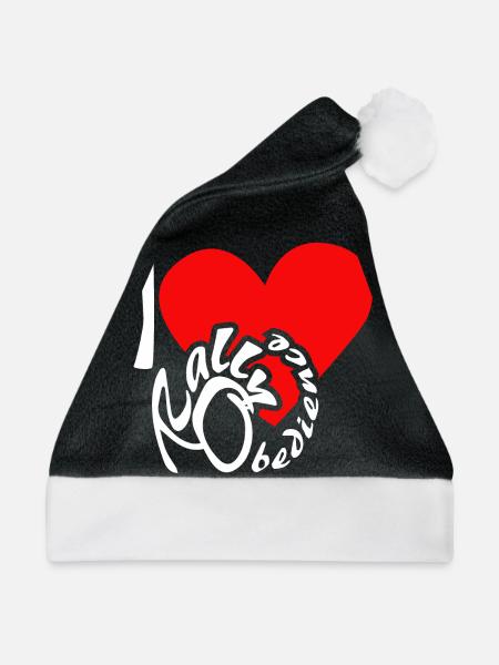 I love Rally Obedience - Weihnachtsmütze - Schwarz/Weiß - Vorne