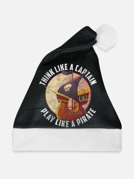 Piratenschiff Schatzsuche Augenklappe Schiff - Weihnachtsmütze - Schwarz/Weiß