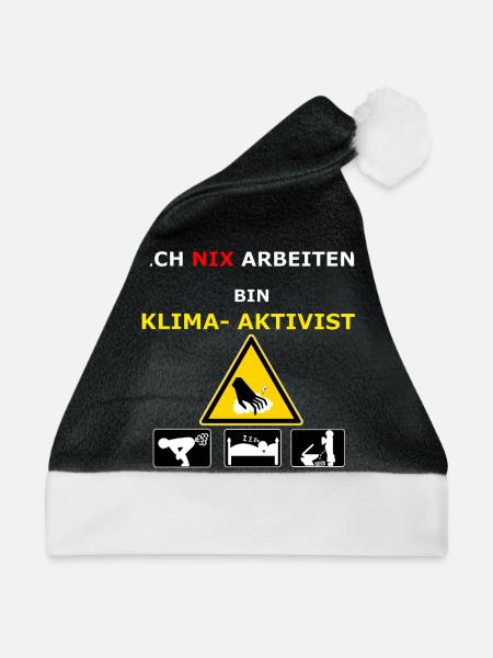 Klima- Aktivist Klimakleber - Weihnachtsmütze - Schwarz/Weiß - Vorne