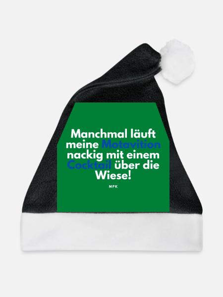 Grün - Weihnachtsmütze - Schwarz/Weiß