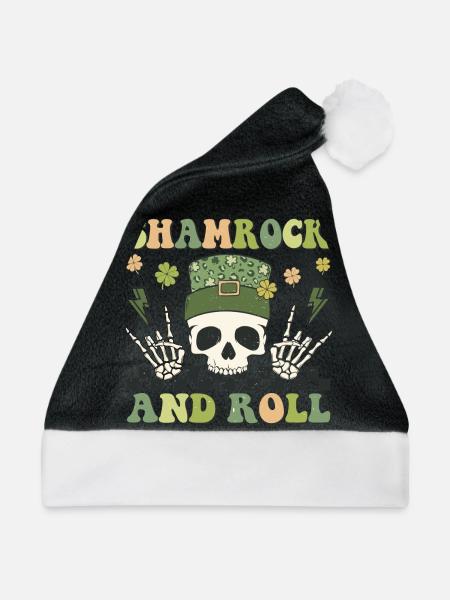Shamrock and Roll - Weihnachtsmütze - Schwarz/Weiß